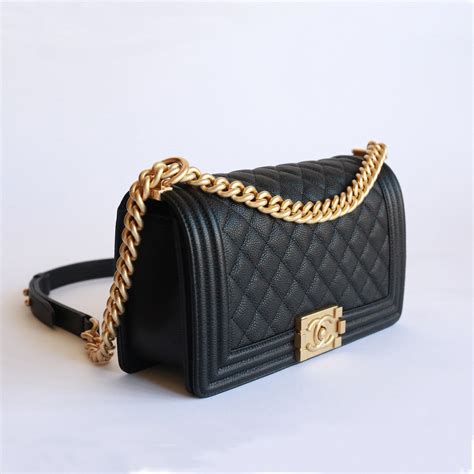 chanel medium boy bag caviar leather|BOY CHANEL .